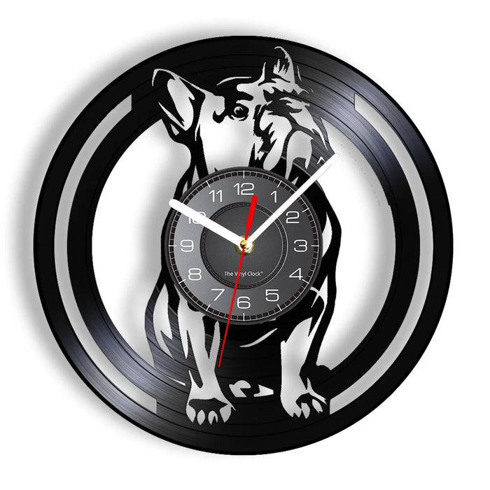 French Bulldog Vinyl Record Wall Clock