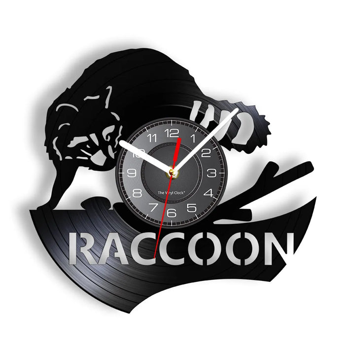 Raccoon Vinyl Record Wall Clock