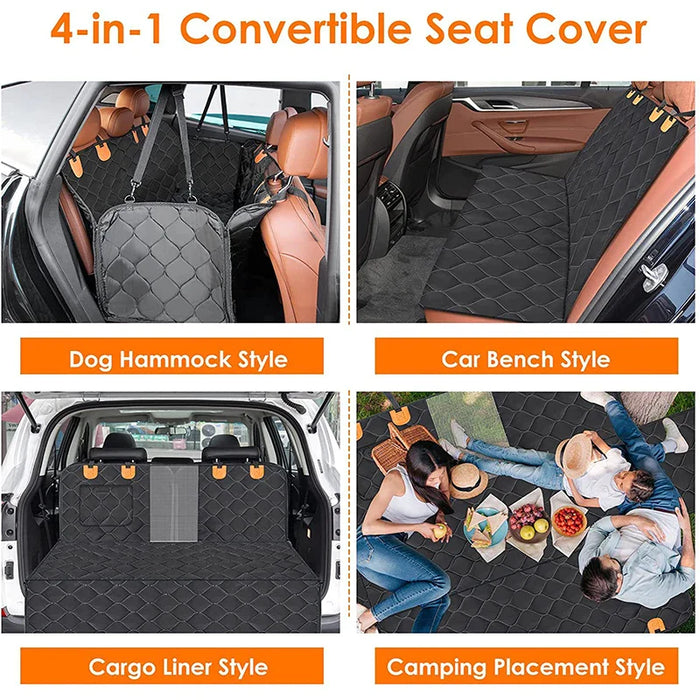 4 In 1 Dog Car Seat Protector Anti Tear Waterproof Easy To Clean