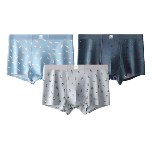 Pack Of 3 Antibacterial Mens Boxers Cotton Fashion Print