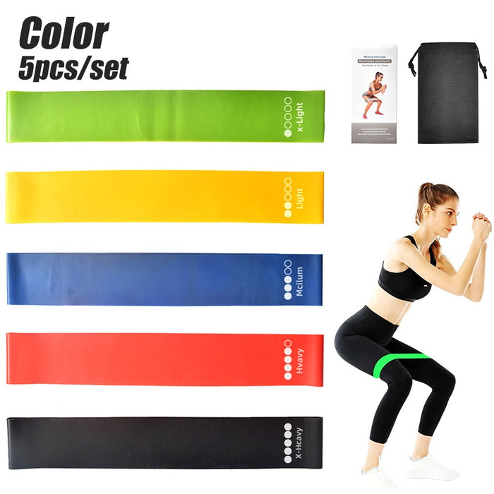 5Pcs Elastic Body Shaping Slimming Stretch Resistance Band For Yoga Gym