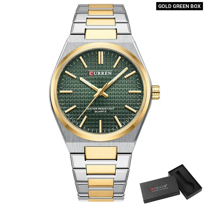 Fashion Unique Quartz Men'S Wrist Watches Stainless Steel Strap Watch Luminous Hands Clock