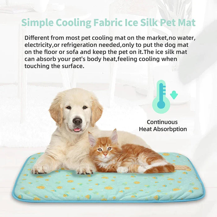 Portable Cooling Mat For Dogs Durable Ice Silk Bed