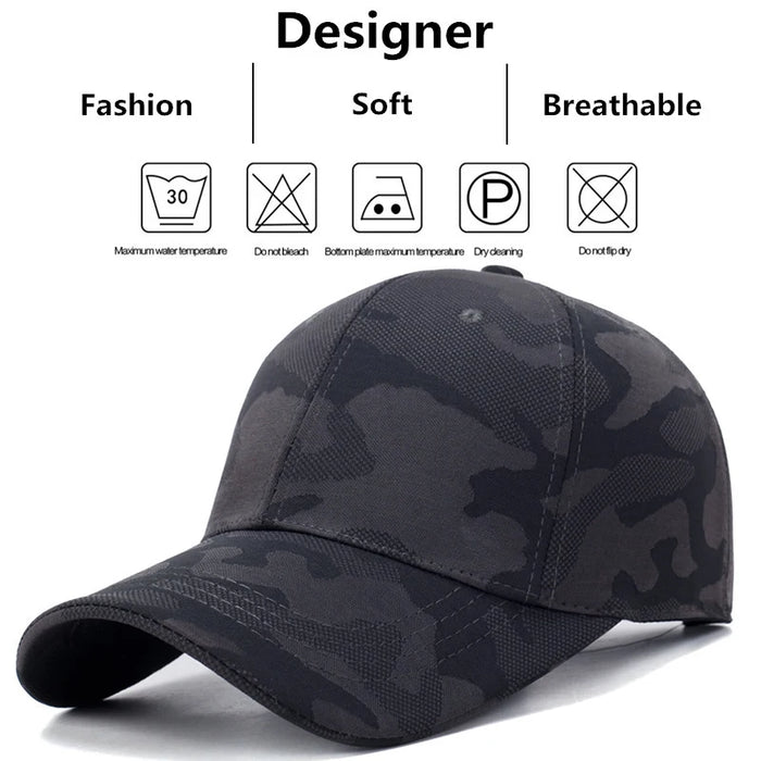 Adjustable Camo Baseball Cap / Hat For Outdoor Wear