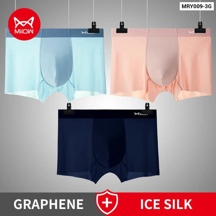 Pack Of 3 Graphene Antibacterial Mens Boxer Briefs