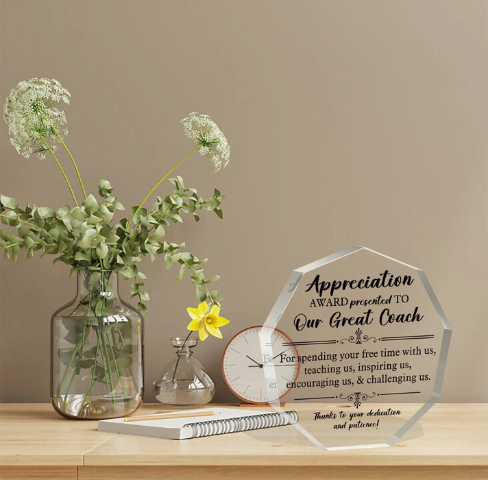 Coach Appreciation Table Decor For Baseball Basketball Soccer Hockey