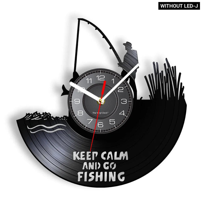 Modern Fly Fishing Vinyl Record Wall Clock