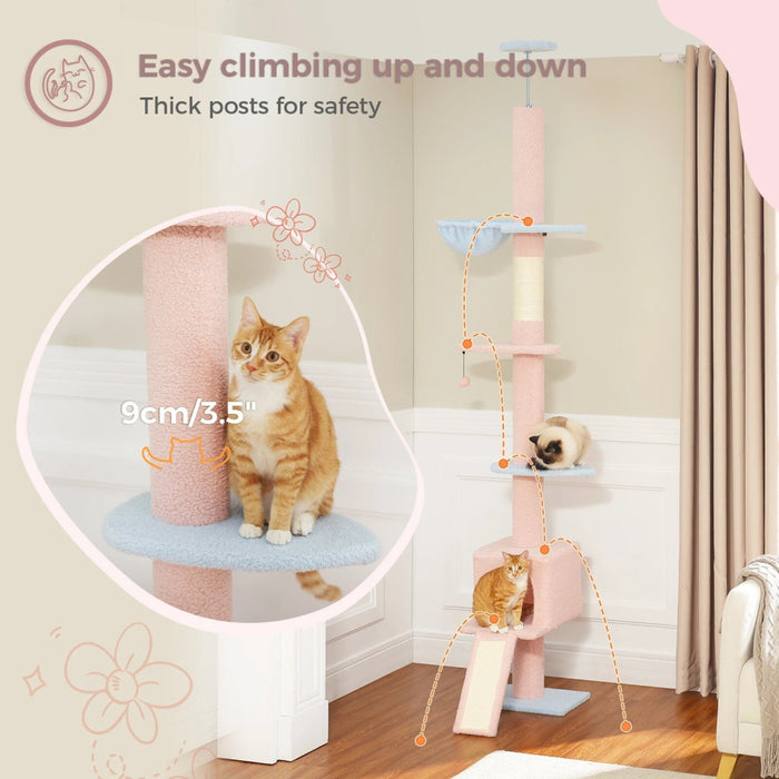 Adjustable 5 Tier Cat Tree Tower For Indoor Climbing