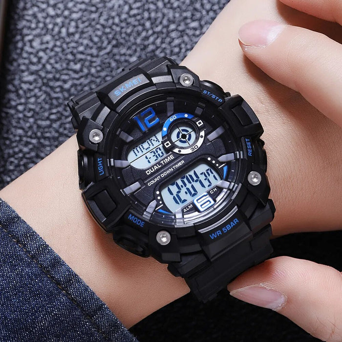 Men's TPU Band Band Digital Date Calendar Display 5ATM 50M Water Resistant Wristwatch