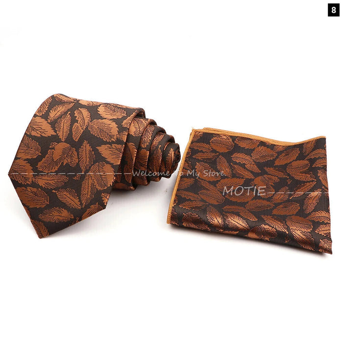 Floral Pocket Square Tie Set For Weddings Parties And Daily Wear