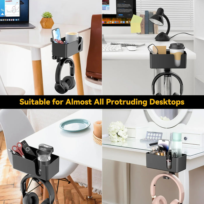 4 In 1 Desk Headphone Hanger Cup Holder Pen Storage