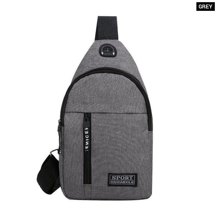 Chest Bag Fashion Solid Colour Men Chest Bag Outdoor Casual Fashion One Shoulder Crossbody Bag