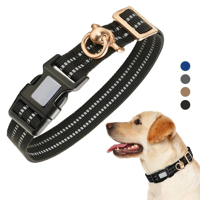 Heavy Duty Dog Collar Reflective Adjustable Com