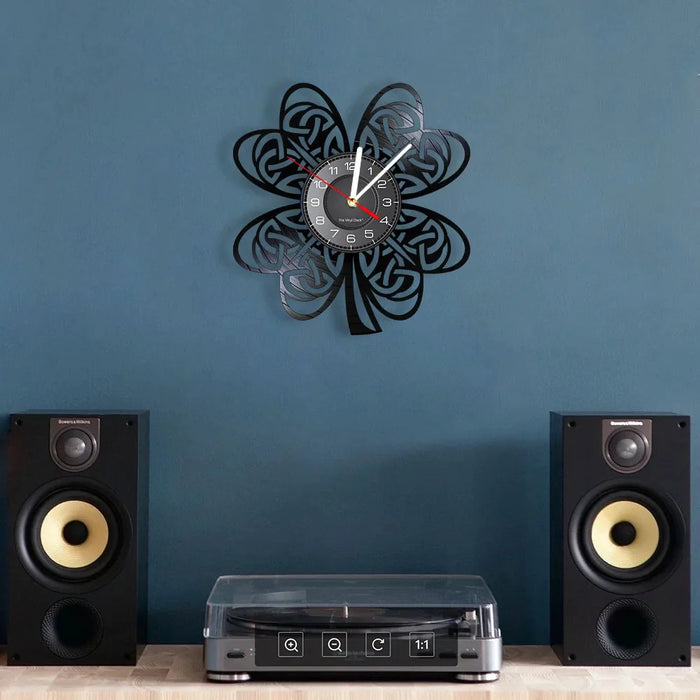 Irish Clover Leaf Wall Clock