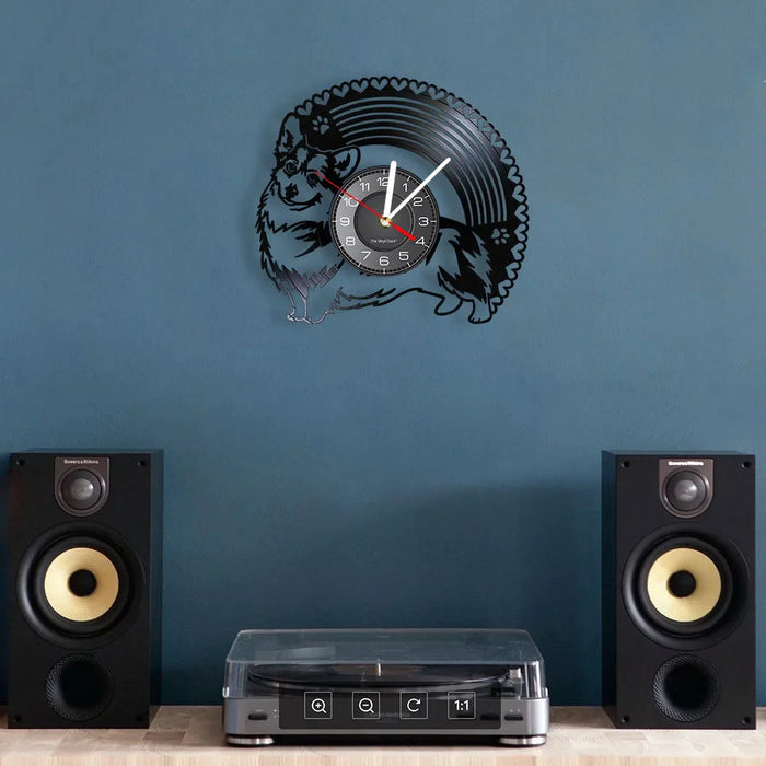 Cardigan Corgi Vinyl Record Wall Clock