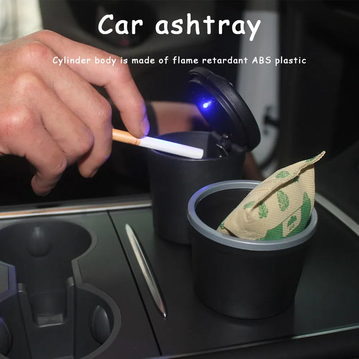 1 Pcs Portable Automatic Light Indicator Ashtray For Car