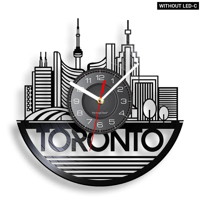 Toronto Skyline Vinyl Record Clock