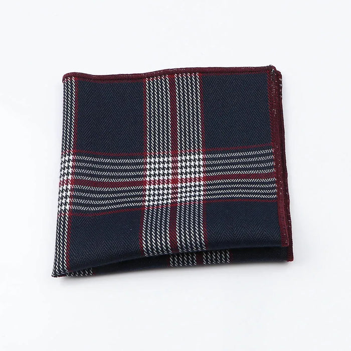 Premium Cotton Plaid Hankerchief Scarf Mens Pocket Square