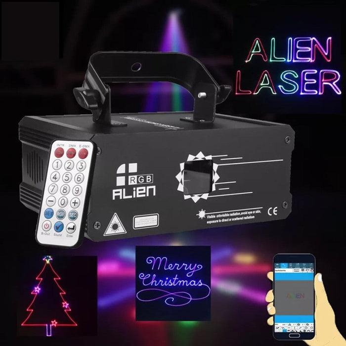 RGB Smart Animation Laser Projector Bluetooth-compatible APP Control DMX512 Scanner DJ Disco Party 500MW 1W Stage Lighting