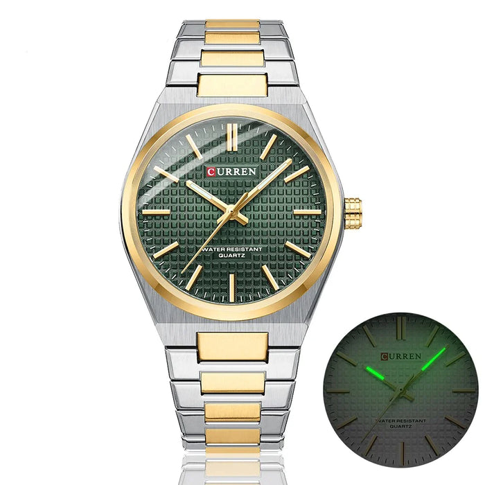 Stainless Steel Strap Waterproof Wristwatches With Luminous Hands For Men