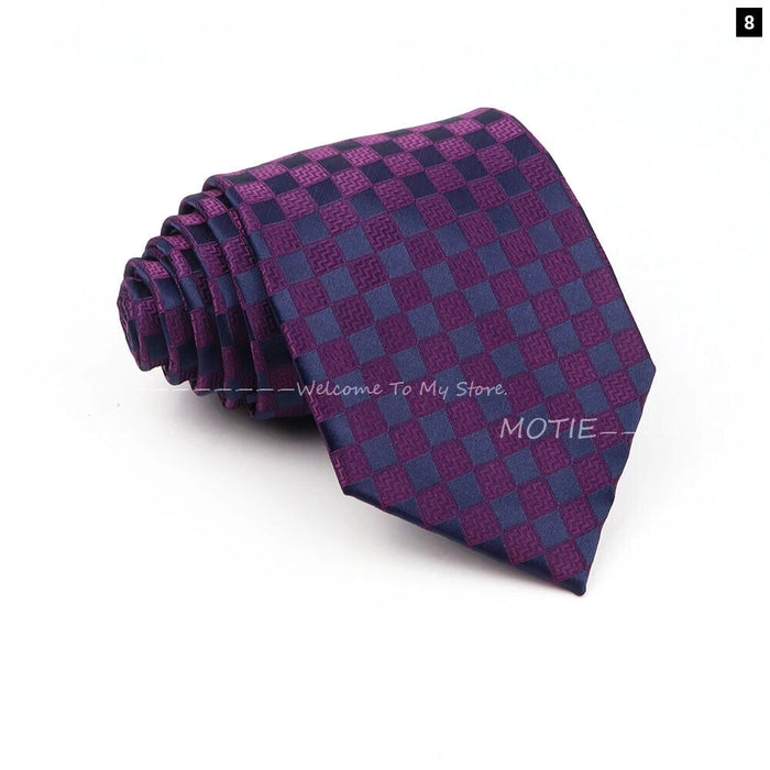 Floral Polyester Printed Necktie Purple Blue For Weddings