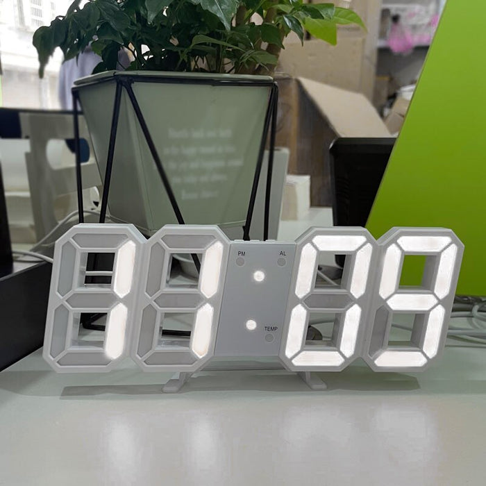3D LED Digital Clock Luminous Fashion Wall Clock Multifunctional Creative USB Plug in Electronic Clock Home Decoration