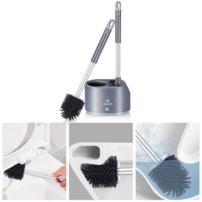 Wall-mounted Detachable Soft Tpr Silicone Head Toilet Brush