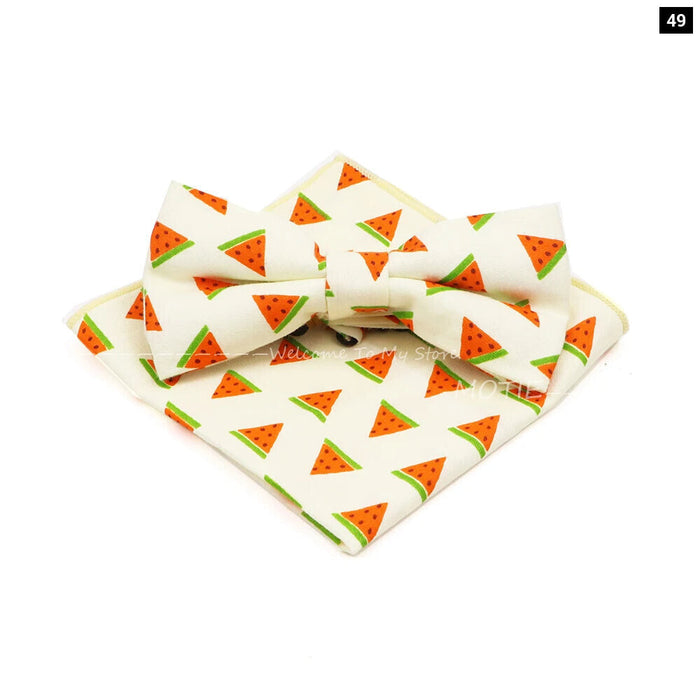 Colourful Cotton Bowtie Set For Parties And Gifts