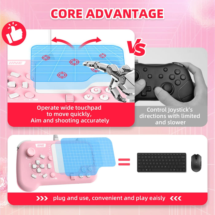 Mouse-Pad Pro Controller As Keyboard And Mouse Combo Set With Touchpad