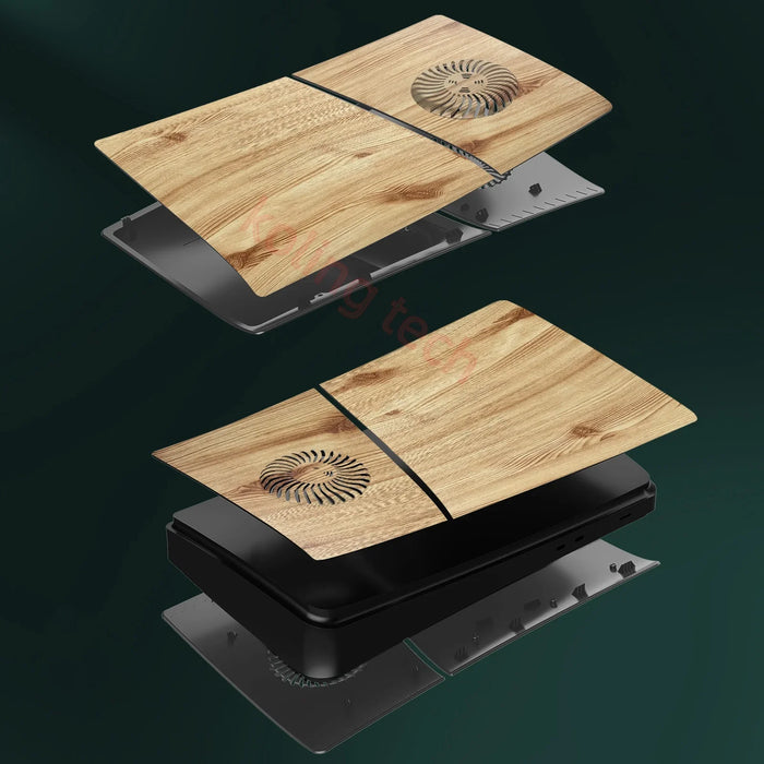 Wood Colour Abs Shell For Ps5 Slim Digital Edition