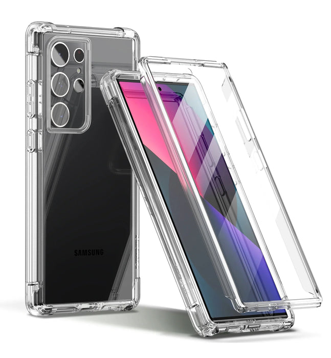Samsung Galaxy S23 Ultra Case With Built In Screen Film Shockproof Clear Cover