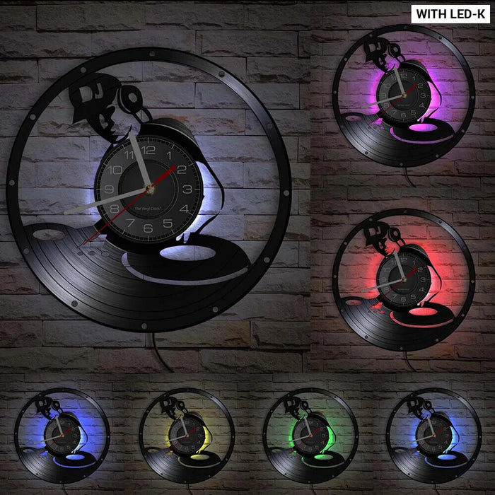 Retro Dj Vinyl Record Wall Clock For Music Lovers