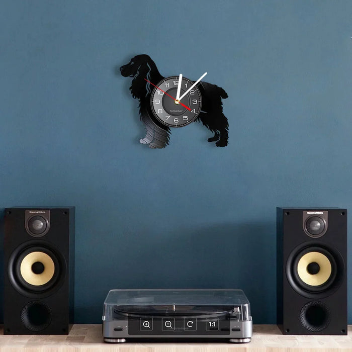 Handcrafted Cocker Spaniel Vinyl Record Clock