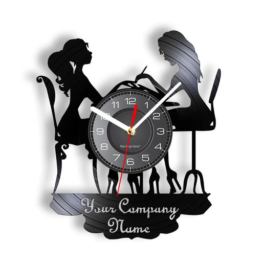 Personalized Spa Salon Vinyl Record Wall Clock