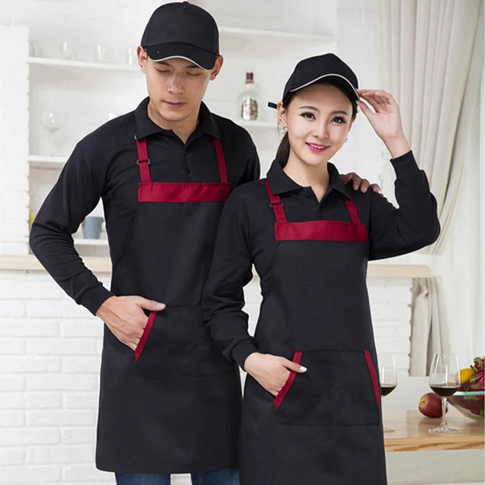 2 Pocket Halter Apron For Chefs And Waiters