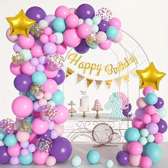 136Pcs Cartoon Balloon Wreath Arch Kit Wedding Birthday Party Anniversary Graduation Dress Holiday Celebration Decoration