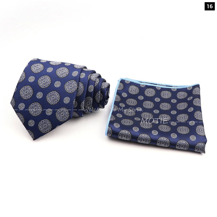 Floral Pocket Square Tie Set For Weddings Parties And Daily Wear