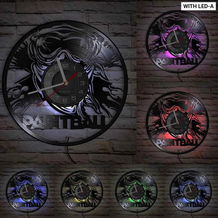 Boys Dorm Room Paintball Vinyl Clock