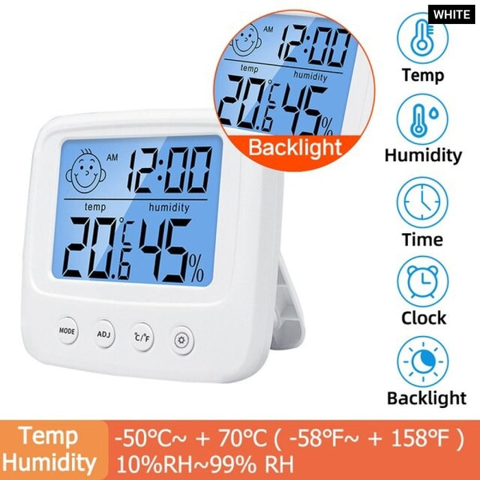 1pc LCD Digital Temperature Baby Room Humidity Meter Backlight Home Indoor Electronic Hygrometer Thermometer Weather Station