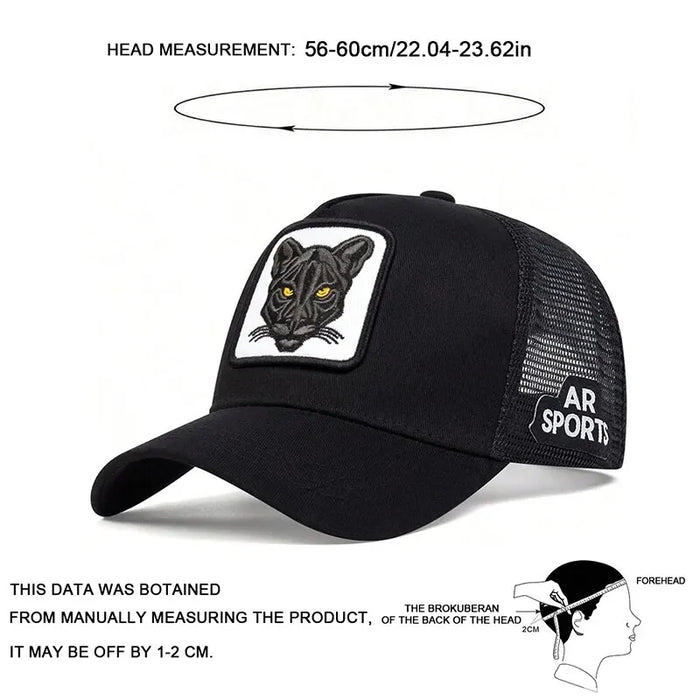 Adjustable Cat Embroidery Baseball Cap / Hat For Outdoor Sun Protection