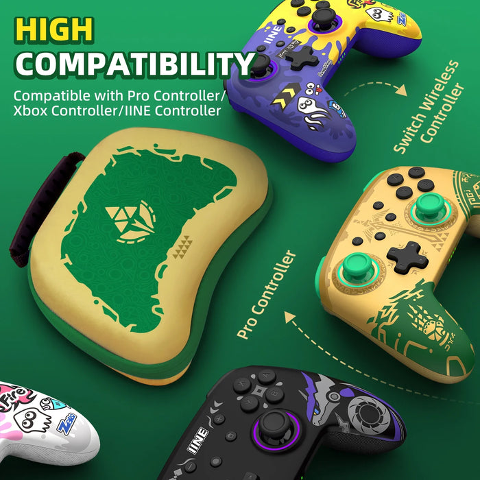 Golden-Green Controller Storage Bag Compatible Pro Controller