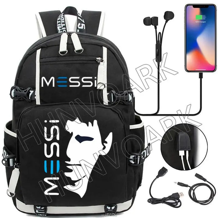 Unisex Messi Hikking Kids Laptop Waterproof School Bag