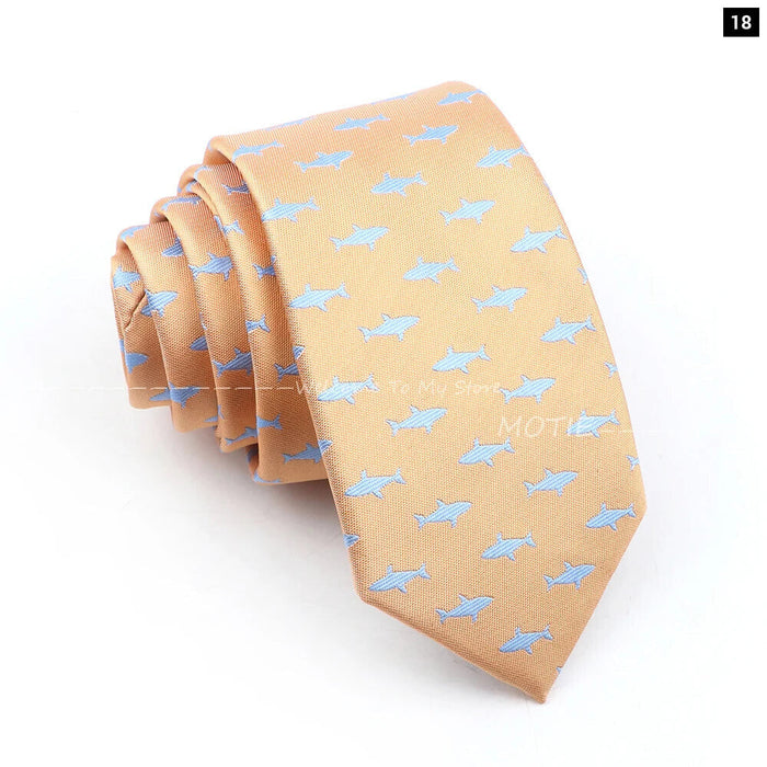 Blue Whale Pattern Tie For Weddings And Daily Wear