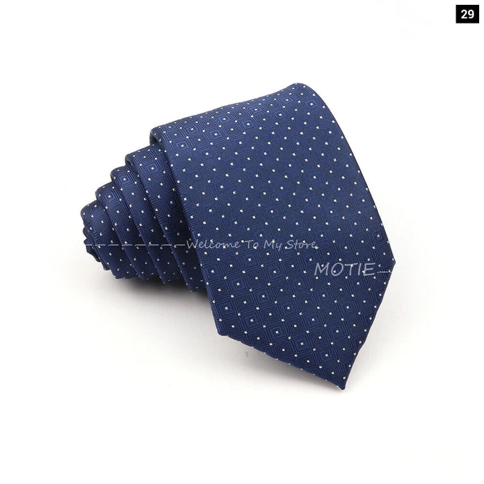 Deep Blue Striped Polyester Neckties For Business Weddings And Daily Wear