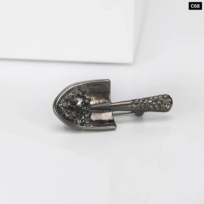 Shovel Lapel Pin For Men And Women Enamel Brooch For Office Attire And Jewelry Accessory