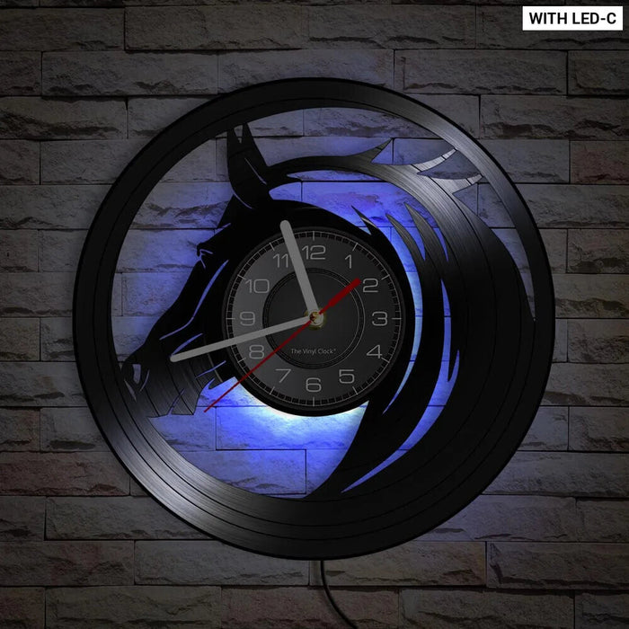 Horse Head Vinyl Record Wall Clock