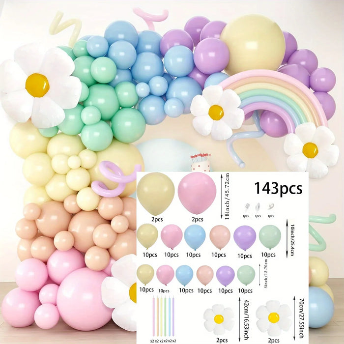 140Pcs Colourful Balloon Garland Daisy Balloon Set Birthday Party Dance Wedding Easter Mother'S Day Home Decor