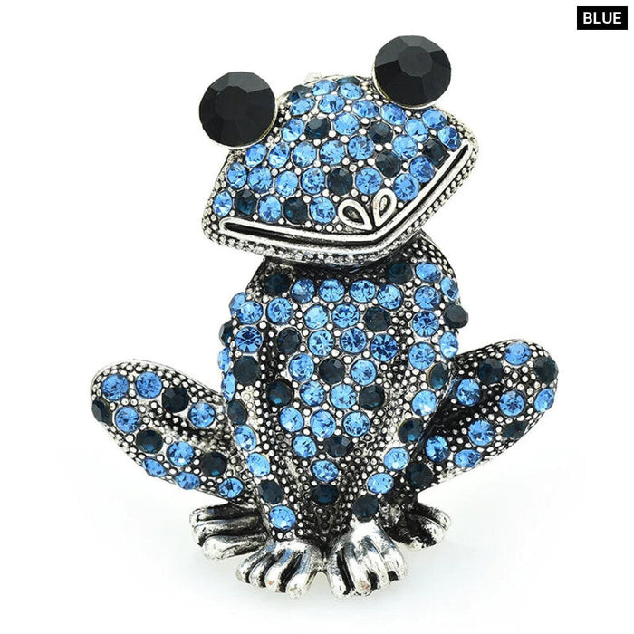 Vintage Frog Brooch 4 Colours Cartoon Animal Pin