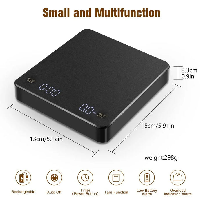 3Kg Usb Coffee Scale With Timer And Led Screen