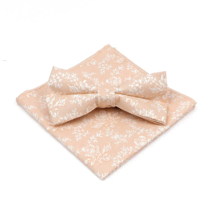 Floral Bow Tie And Handkerchief Set Mens Wedding Accessories